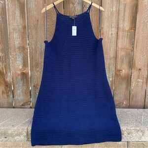 BANANA REPUBLIC Women’s Navy Knit Sleeveless Halter Top Mini Dress Size XL